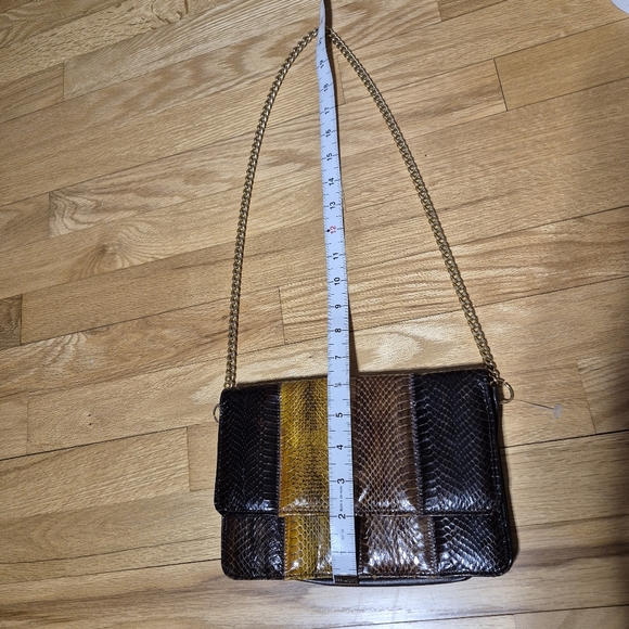 Vintage Genuine Snakeskin Clutch Purse, Multi Color Brown,yellow EUC - Picture 6 of 6